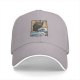 Black Baseball Cap with Japanese Wave and Ship Art Print
