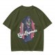 Olive T-Shirt with Cartoon Grim Reaper 'Last Responder' Print