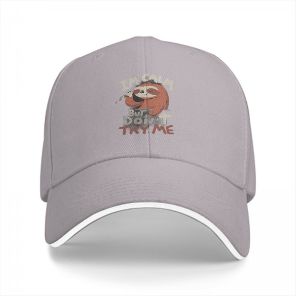 I'm Calm But Don't Try Me Sloth Graphic Baseball Cap