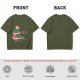 Olive T-shirt with Christmas T-Rex Dinosaur Graphic