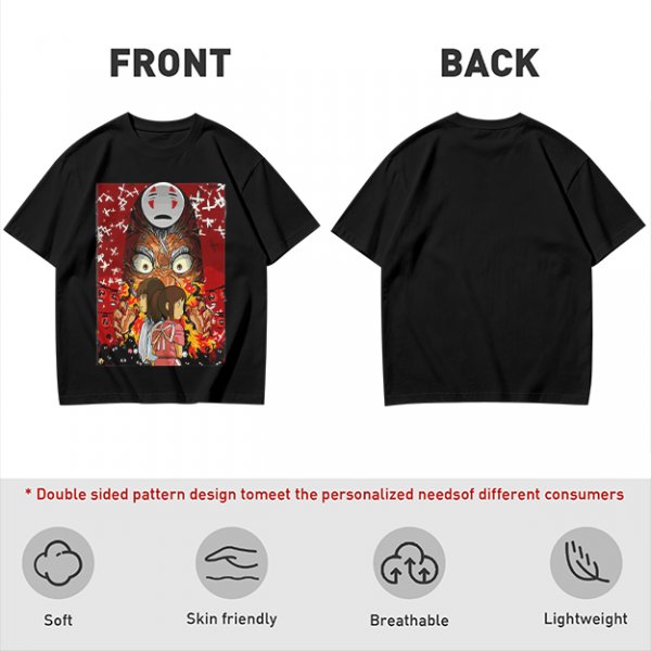 Spirited Away No Face and Chihiro Graphic Tee