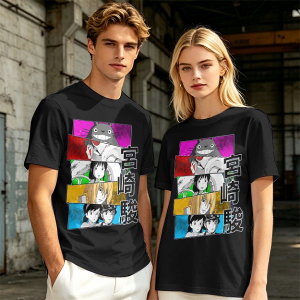 Studio Ghibli Anime Characters Graphic T-Shirt