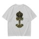 Olive Graphic T-Shirt With Anchor And Animal Head Emblem Print