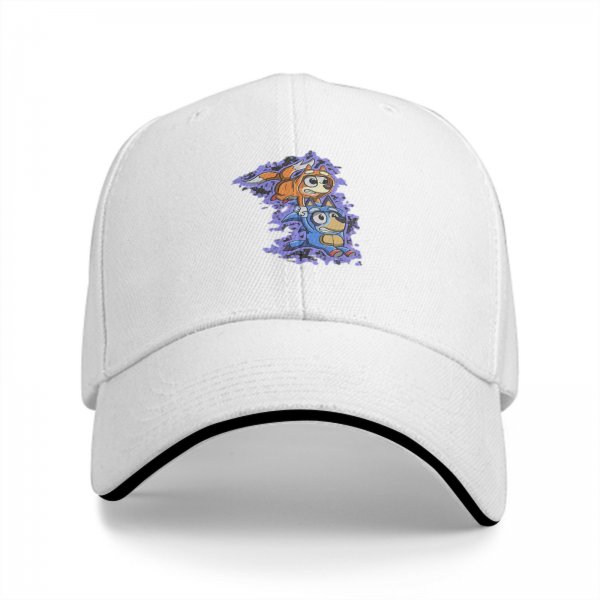 Black Baseball Cap With Cartoon Dog Characters Graphic