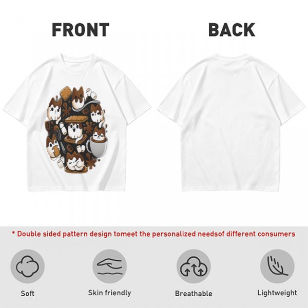 Olive T-Shirt With Cute S'mores Cat Graphic Design