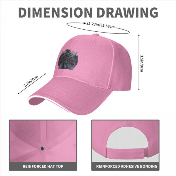 Black Baseball Cap With Dark Fantasy Warrior Sword Print