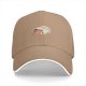 Black baseball cap with a cat peeking out of a blanket graphic