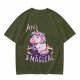 Anxious Magical Unicorn Graphic Olive T-Shirt