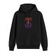 Black hoodie with throne and dark fantasy character graphic