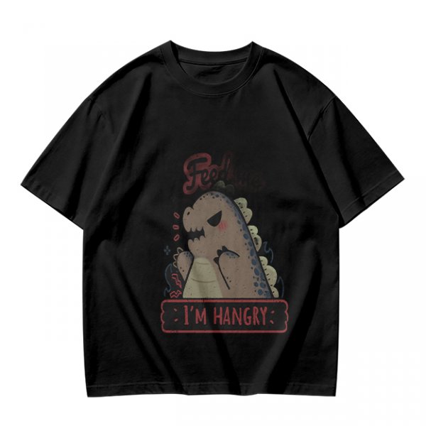 Olive T-Shirt With Hungry Dinosaur 'I'm Hangry' Print