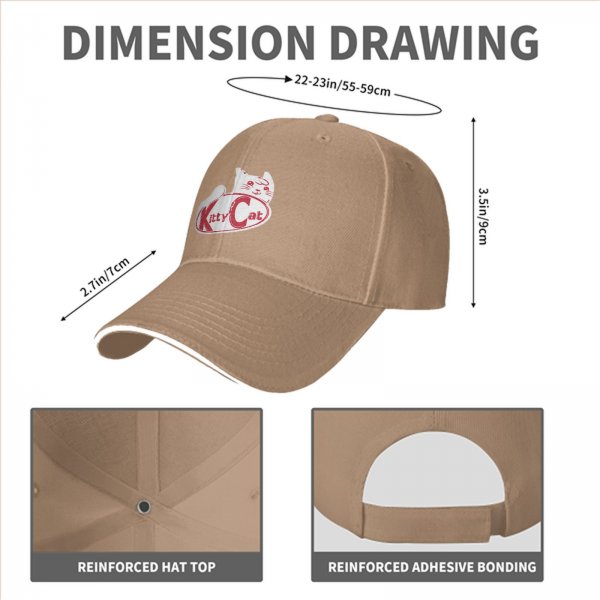 Black baseball cap with Kitty Cat graphic and text