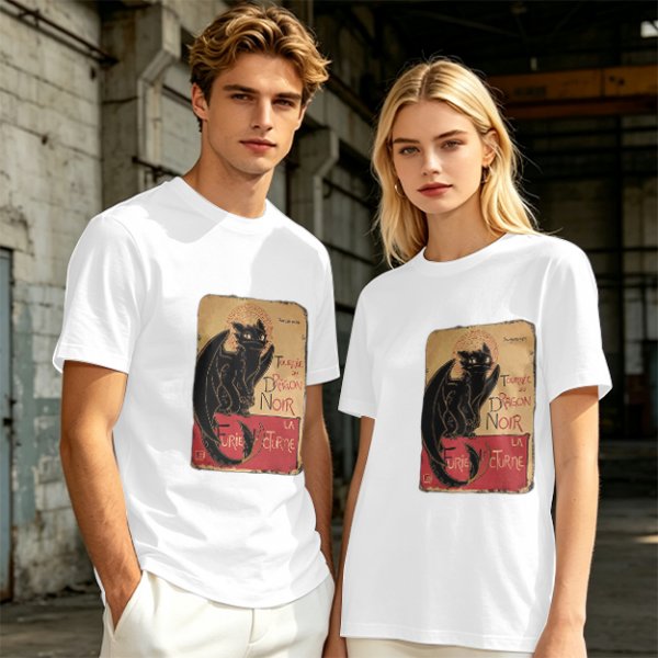 Olive t-shirt with vintage black dragon print design