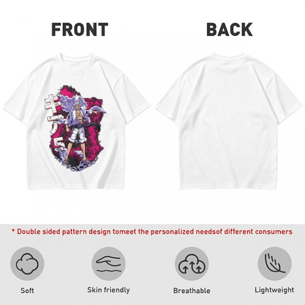 One Piece Gear 5 Luffy Graphic Olive T-Shirt