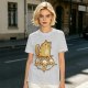 Olive T-Shirt With Cat Sitting On Pizza Pentagram Artwork