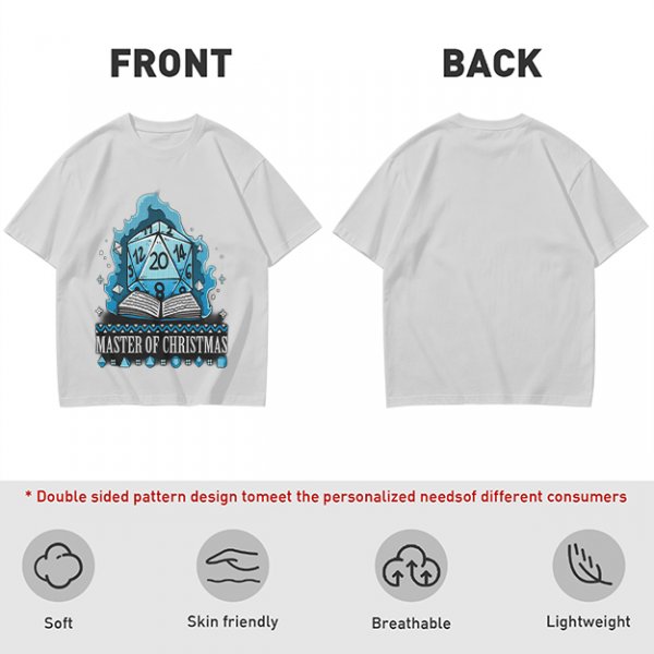 Master of Christmas D20 Dice T-Shirt for RPG Fans