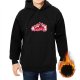 Black hoodie with cute cats and pink heart graphic design
