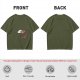 Olive Green T-Shirt With Cute Cartoon Pig Print