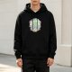 Black hoodie with floral cannabis leaf graphic design