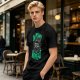 Oversized Olive T-Shirt With 'On My Way To Overreact' Cat Graphic