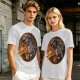 Olive T-Shirt With Dragon And Warrior Fantasy Art Print