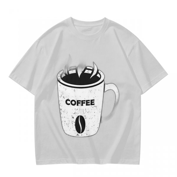 Olive Green T-Shirt With Coffee Mug Graphic Print