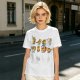 Olive Green T-Shirt With Cute Cartoon Cat Illustrations