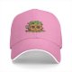 Black Baseball Cap With Cute Potted Plant Creature Print