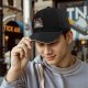 Black baseball cap with Totoro graphic and Japanese text print