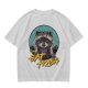 Olive Raccoon Eat Trash Graphic T-Shirt
