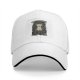 Black baseball cap with cat-tholics religious parody graphic print