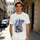 Olive T-Shirt with Whimsical Fantasy Creature and Character Print
