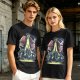 Olive Graphic Tee With Retro Sci-Fi Character Art Print
