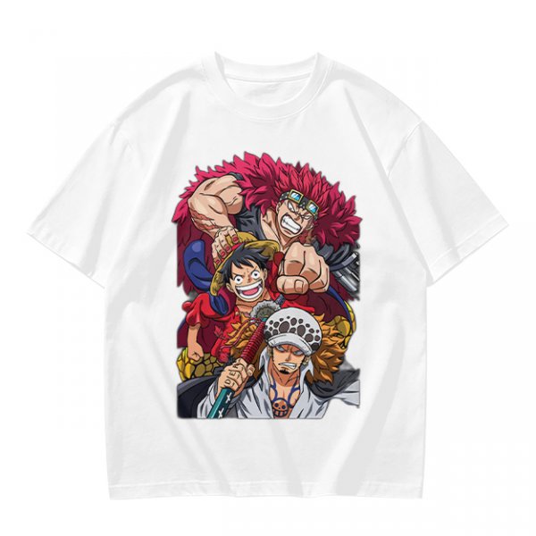 One Piece Straw Hat Luffy, Kid and Law Graphic Print T-Shirt