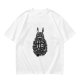 Olive T-shirt with Totoro Doodle Art Print