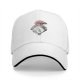 Black baseball cap with Totoro holding umbrella and red sun graphic