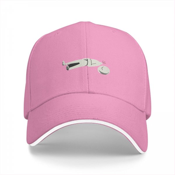 Black Baseball Cap With Funny Disconnected Stick Figure Print