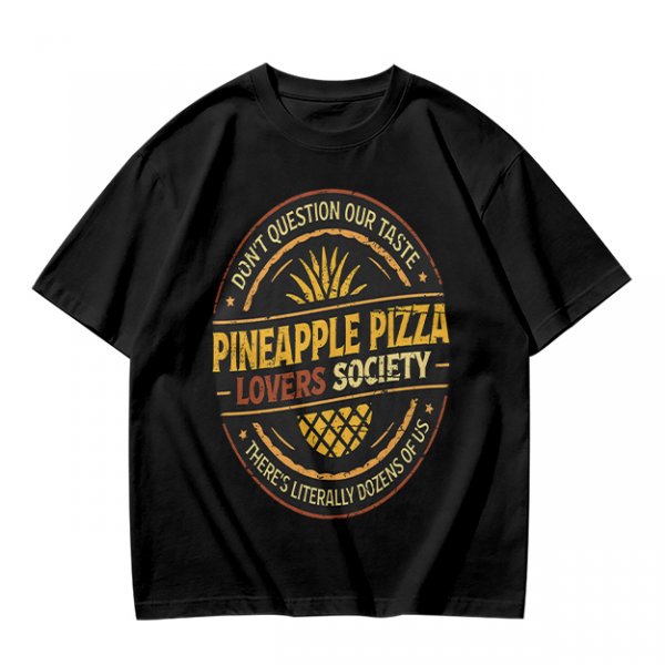 Pineapple Pizza Lovers Society Funny Graphic T-Shirt