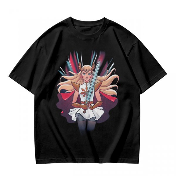 Olive T-Shirt Featuring Fantasy Warrior Princess With Sword Art
