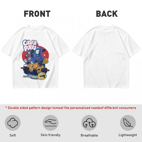 Cobra Puffs Cereal Parody T-Shirt with Villain Graphic