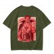 One Piece Shanks Graphic Print Olive T-Shirt