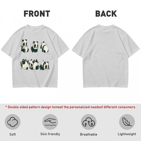 Olive T-Shirt With Cute Rolling Panda Graphic Prints