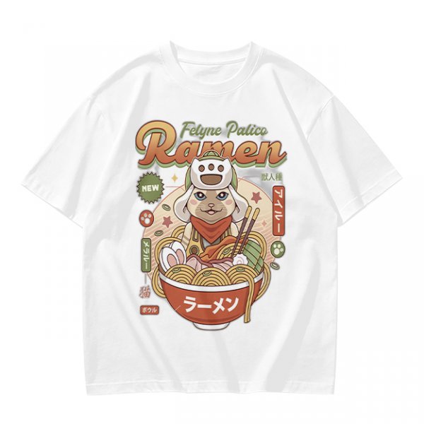 Palico Ramen Graphic Tee for Anime and Gaming Fans