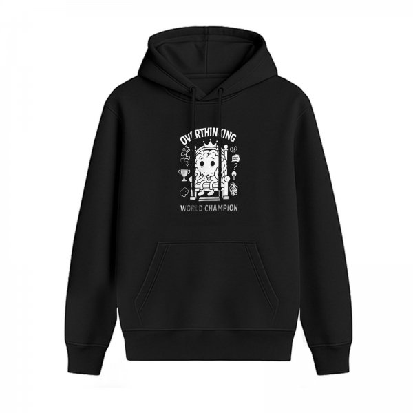 Overthinking World Champion Brain Hoodie with Throne Graphic