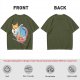 Olive T-shirt with Shiba Inu in Ramen Cup Graphic