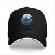 Black baseball cap with bat and full moon gothic graphic