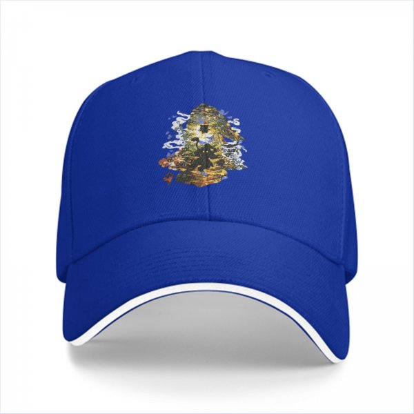 Black Baseball Cap With Colorful Fantasy Art Graphic Print