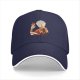 Black baseball cap with anime silhouette graphic of two characters