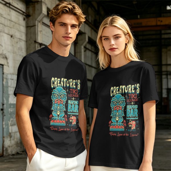 Creature's Tiki Lounge Seafood Bar Graphic T-Shirt