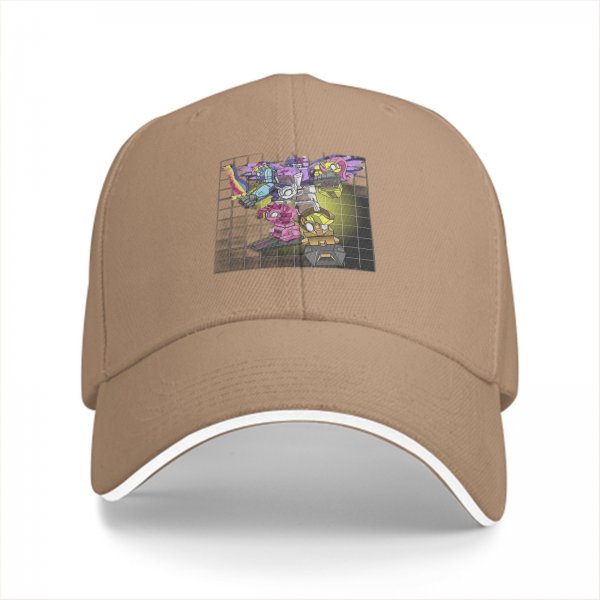 Black Baseball Cap with Robot Pony Mashup Graphic Print
