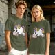 Olive T-Shirt With Grumpy Unicorn Graphic Print